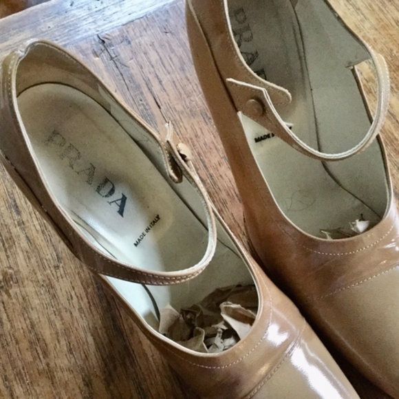 Prada Mary Janes Patent Leather Nude 8.5 US / 39.5 EU - Picture 6 of 11